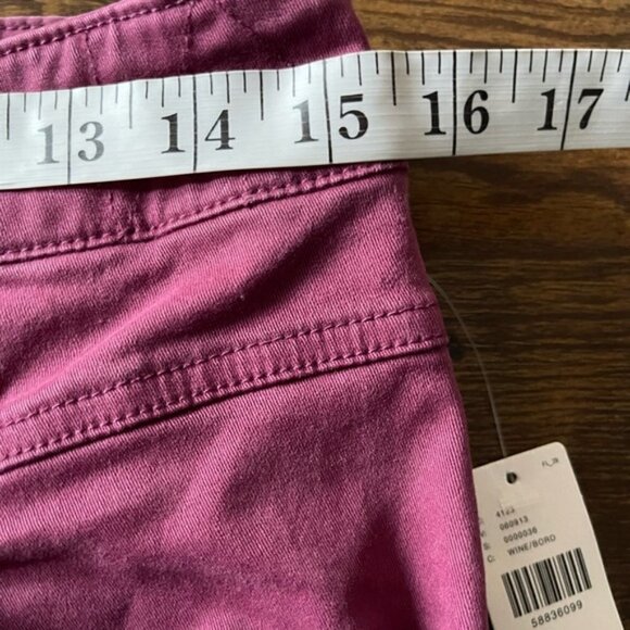Anthropologie wine color criscross button chino high rise pants new NWT 27 - Picture 9 of 12